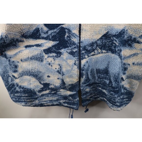 Vintage 90s Streetwear Womens 4XL Distressed Reversible Polar Bear Fleece Jacket - Picture 7 of 16